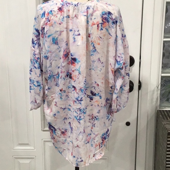 🆕 SANCTUARY Split Neck Top Batwing Long Sleeves Printed Oversized - Picture 8 of 11